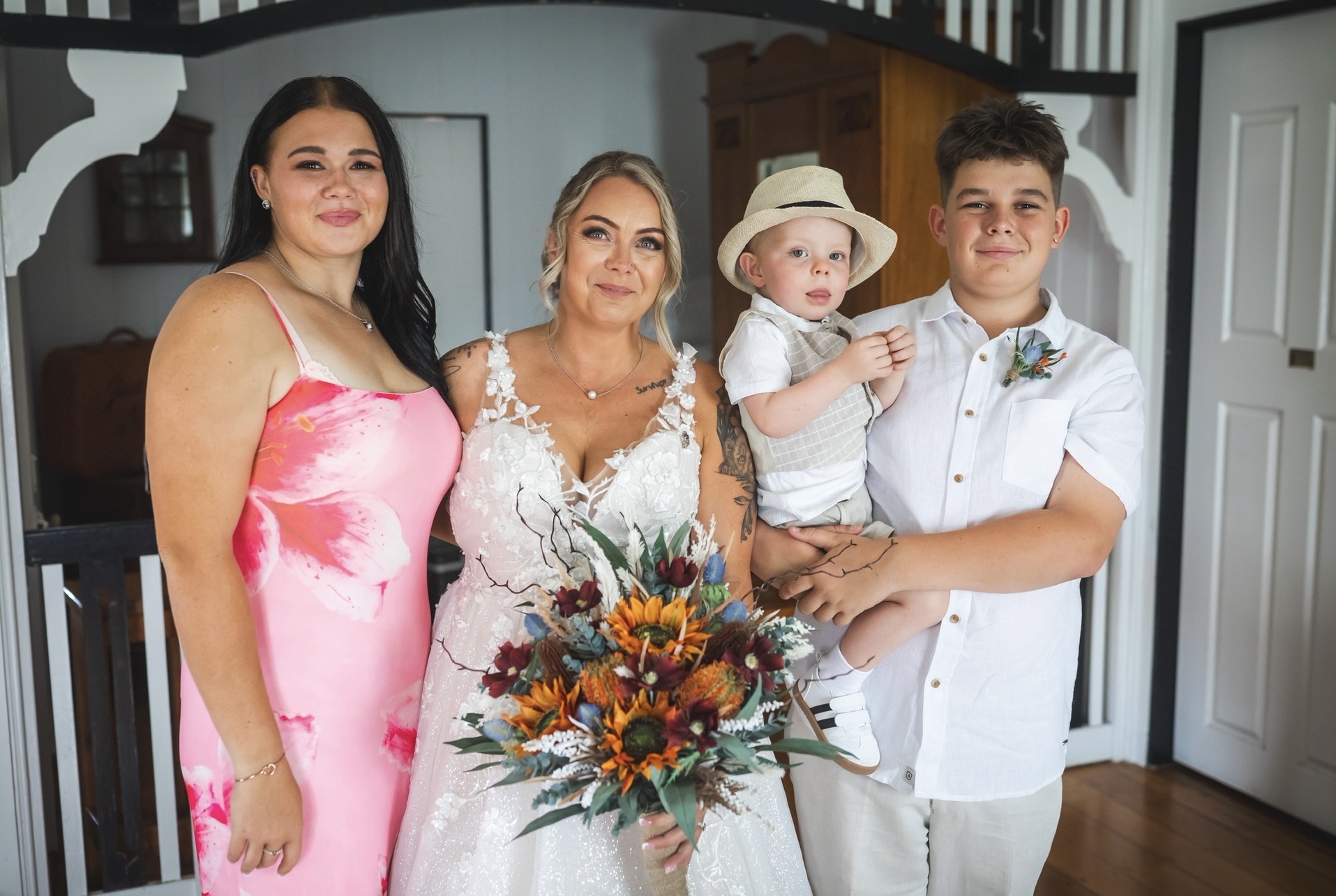 Jax on her wedding day with her children