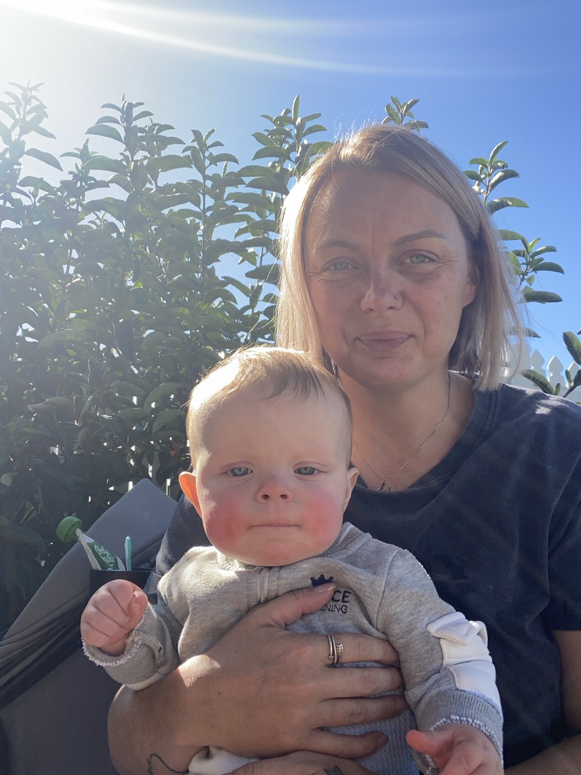 Jax with baby Arlan